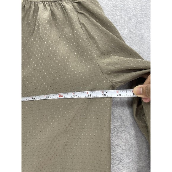 Ann Taylor Women's Button Up Blouse Taupe Brown Long Sleeve Size Small Textured - Picture 8 of 10